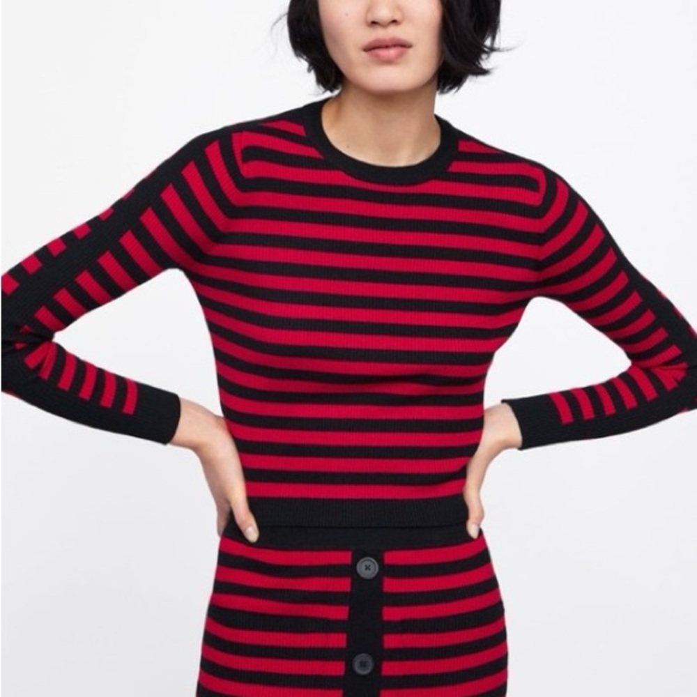 Zara striped sweater with side band SIZE S